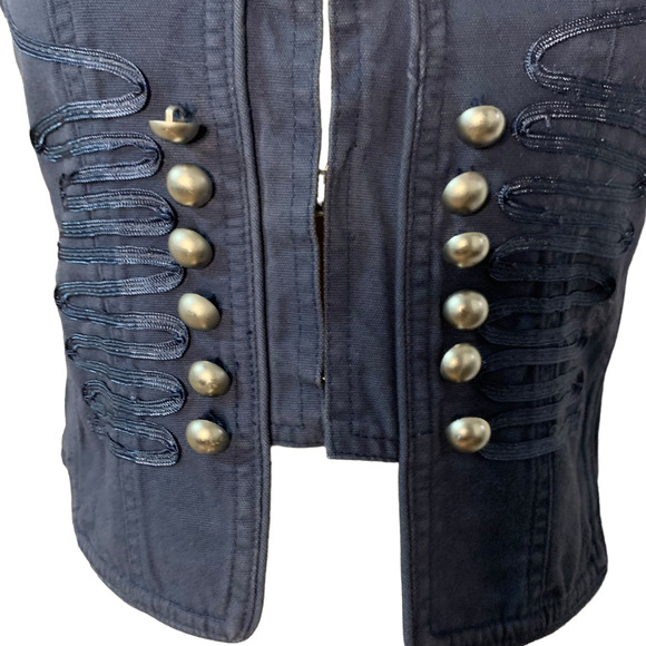 Vintage Y2K Blue Victorian Style Biker Vest - Picture 7 of 9
